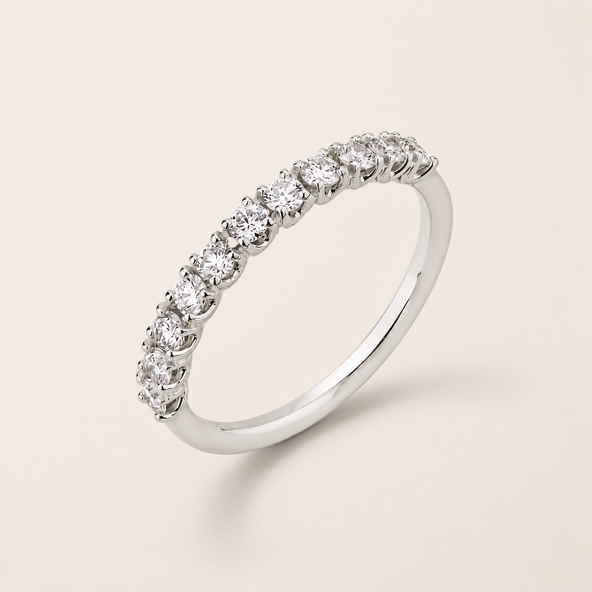 Anello Veretta con 11 Diamanti 0,49 ct G VS in Oro Bianco 18kt – Mirco Visconti (Z547/EI10)