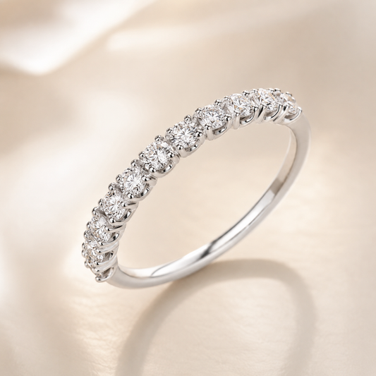 Anello Veretta con 11 Diamanti 0,49 ct G VS in Oro Bianco 18kt – Mirco Visconti (Z547/EI10)