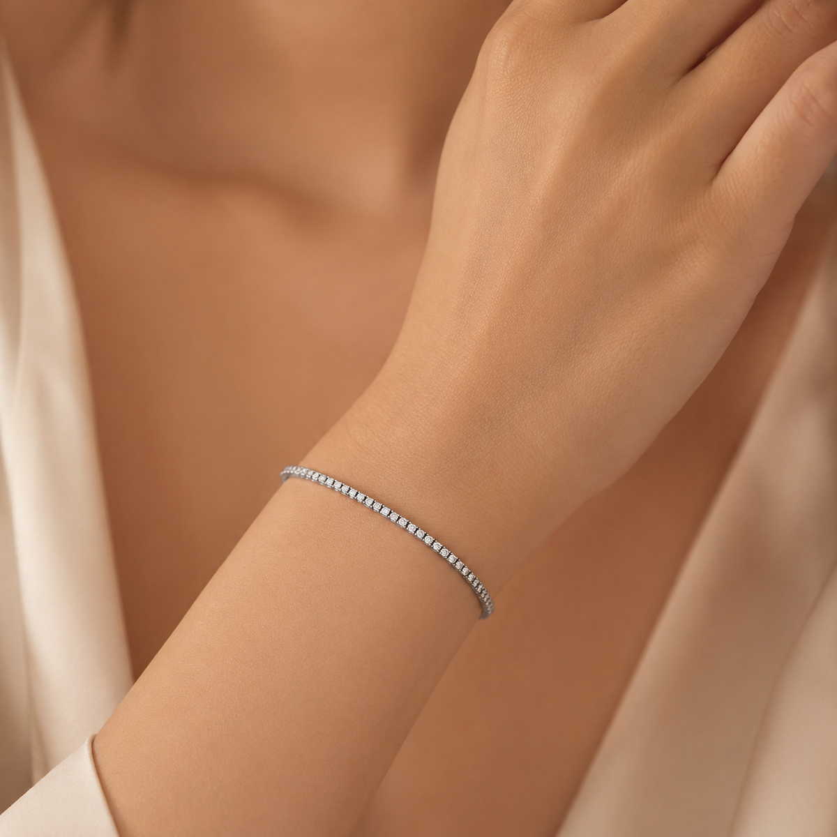Bracciale Tennis con Diamanti 0,72 ct G VS in Oro Bianco 18kt – Mirco Visconti (NL1/20)