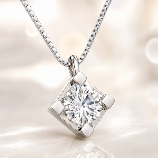 Collana Punto Luce con Diamante 0,10 ct G in Oro Bianco 18kt – PG Gioielli (PLGL010)
