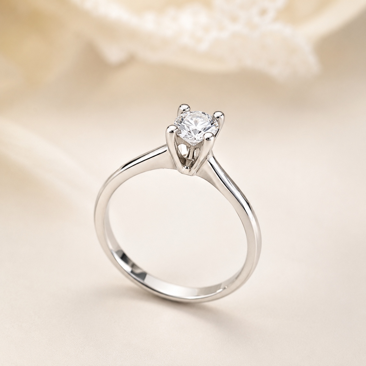 Anello Solitario con Diamante 0,30 ct F VS in Oro Bianco 18kt – Mirco Visconti (CP566/20)
