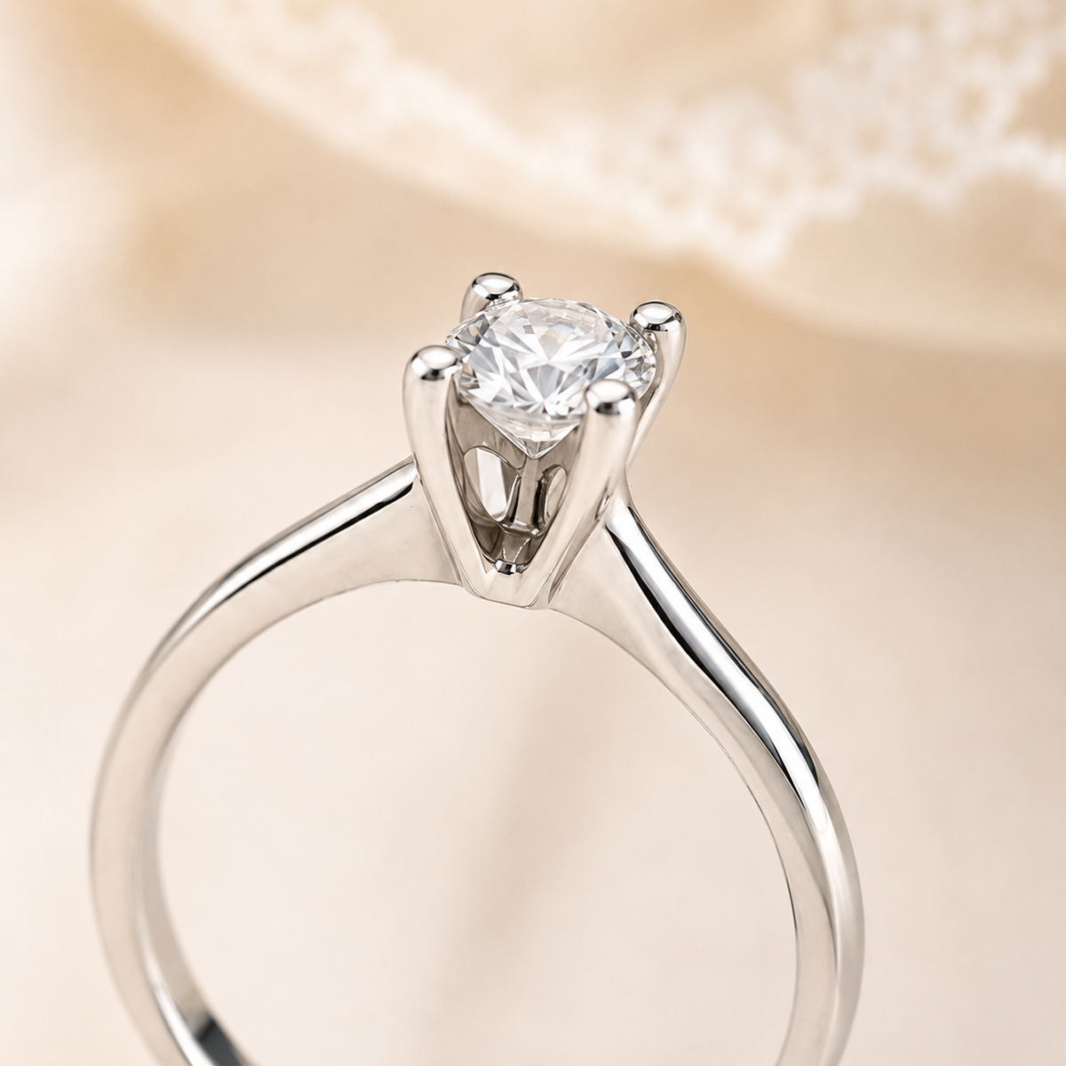 Anello Solitario con Diamante 0,30 ct F VS in Oro Bianco 18kt – Mirco Visconti (CP566/20)