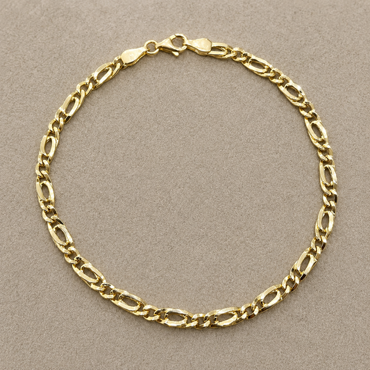 Bracciale in Oro Giallo 18 kt con Maglie Ovali Sfaccettate – 3,00 g