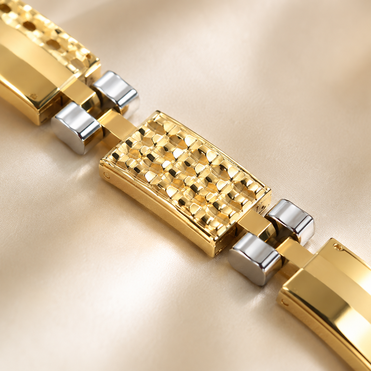 Bracciale Uomo in Oro Bicolore 18 kt – Maglia Fantasia 11 g