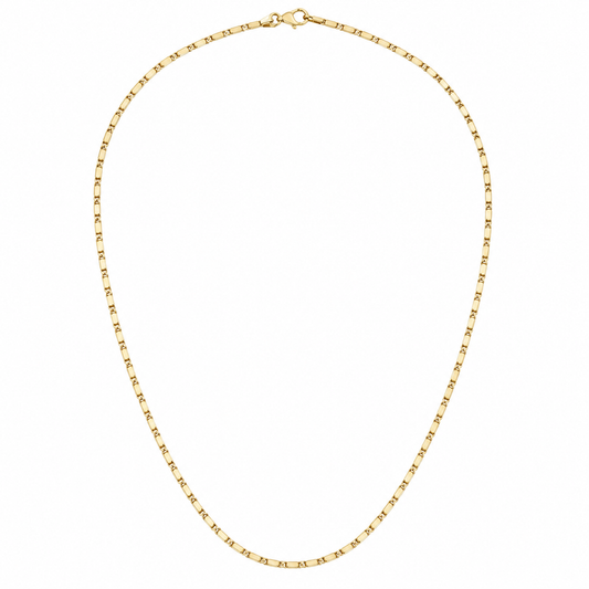 Collana in Oro Giallo 18 Carati a Maglia Geometrica – 50 cm, 9,20 g