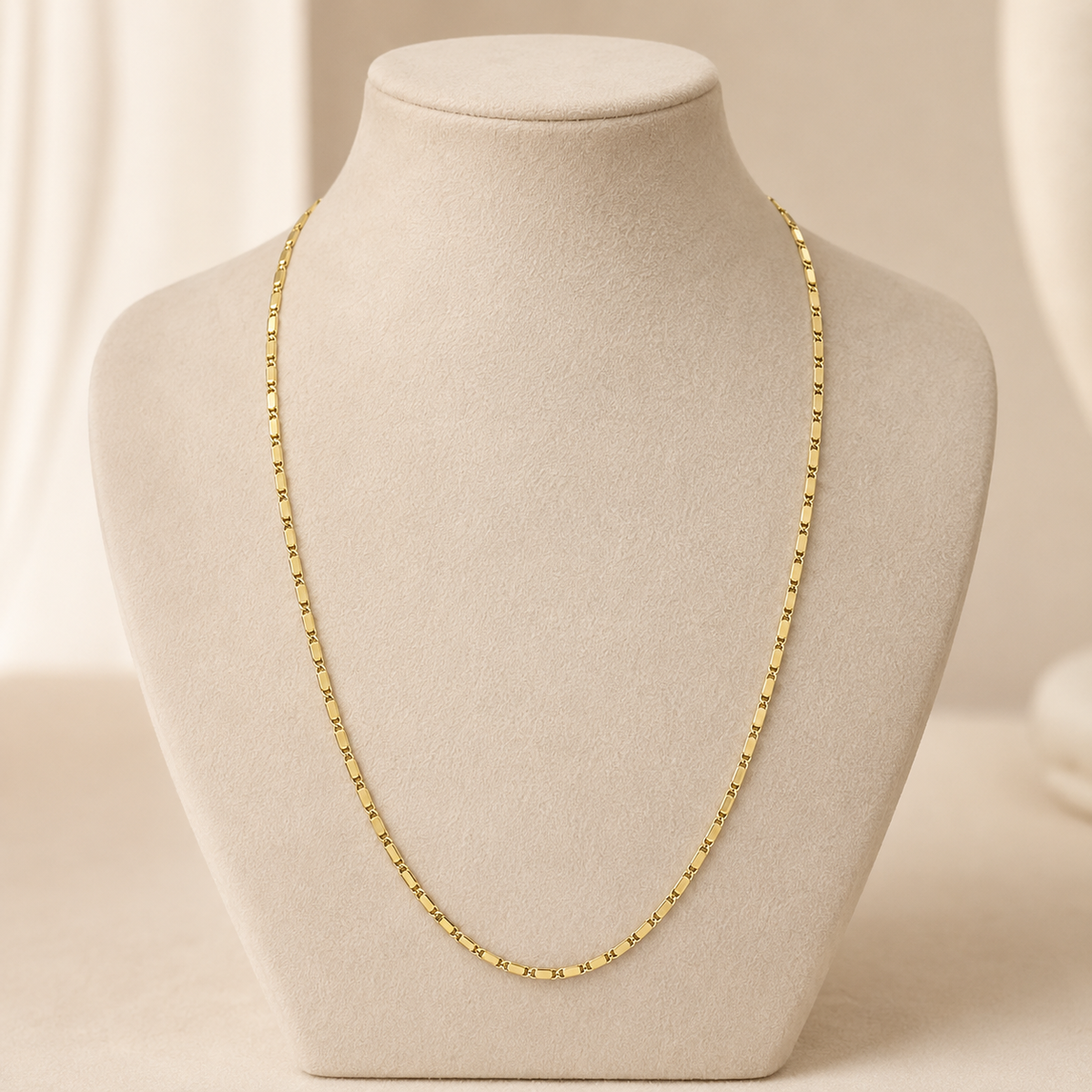Collana in Oro Giallo 18 Carati a Maglia Geometrica – 50 cm, 9,20 g