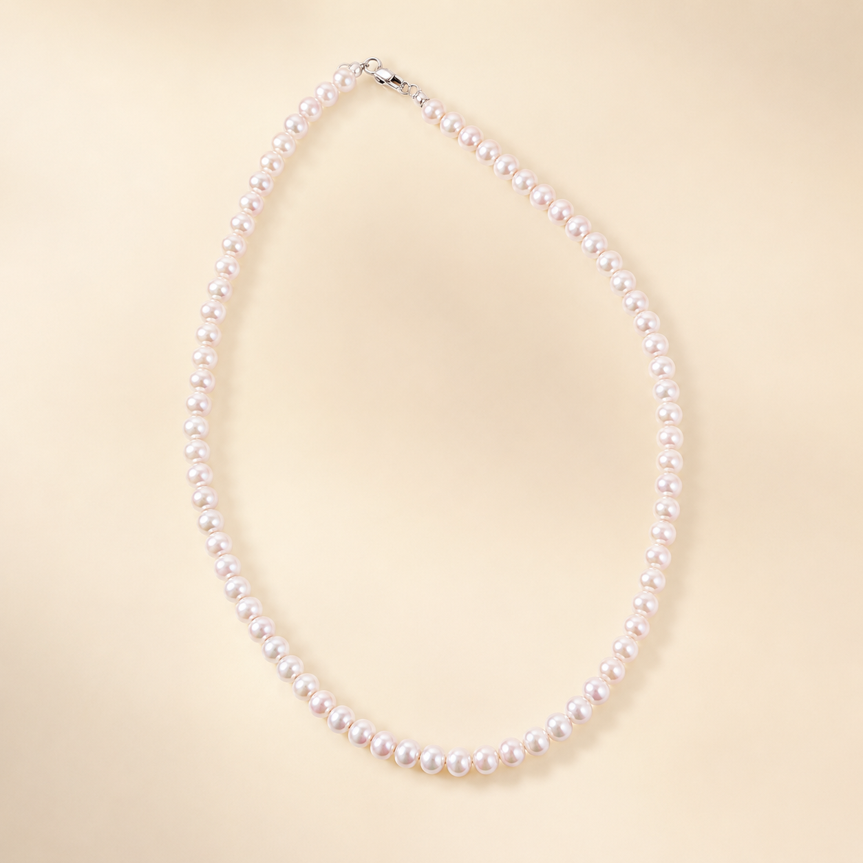 Collana con Perle Kioto 5,5-6 mm in Oro Bianco 18kt – PG Gioielli (105B)
