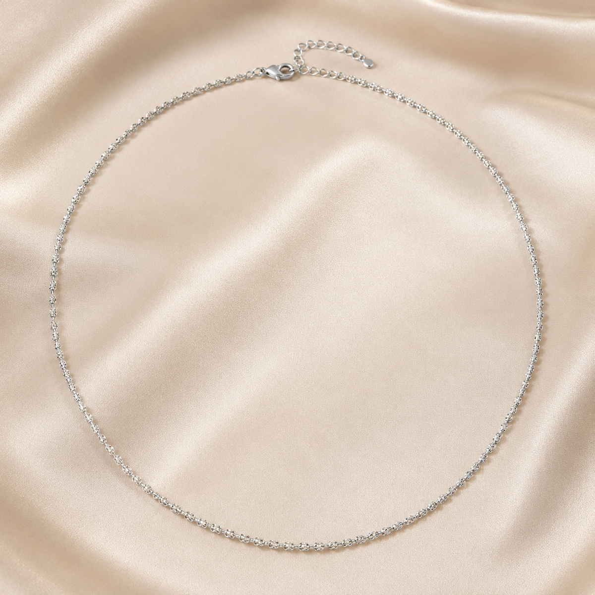 Collana Donna in Oro Bianco 18 kt 750 Lavorata 46 cm 5,50 g