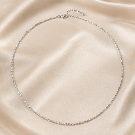 Collana Donna in Oro Bianco 18 kt 750 Lavorata 46 cm 5,50 g