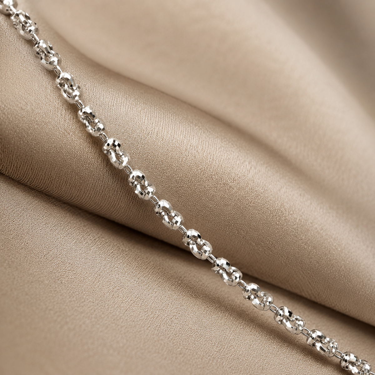 Collana Donna in Oro Bianco 18 kt 750 Lavorata 46 cm 5,50 g
