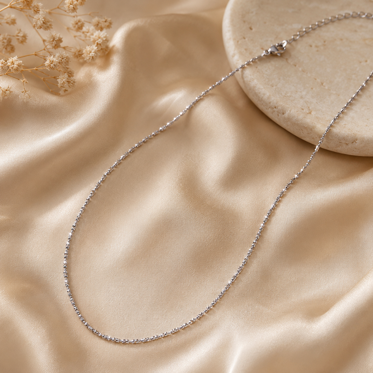 Collana Donna in Oro Bianco 18 kt 750 Lavorata 46 cm 5,50 g