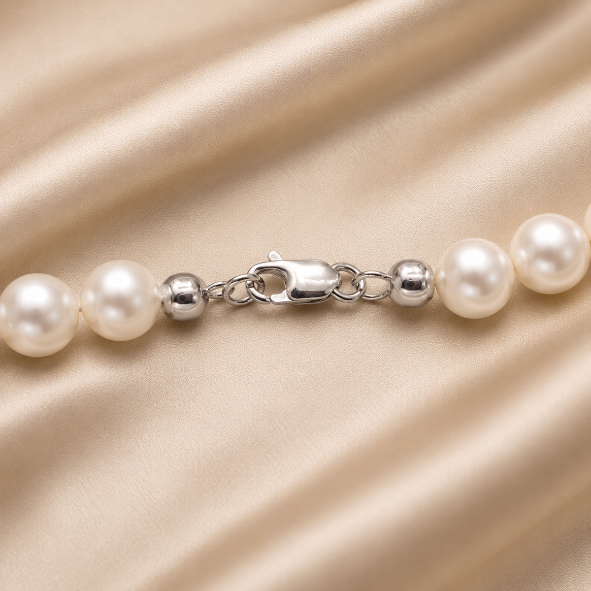 Collana con Perle Akoya 8 mm in Oro Bianco 18kt – PG Gioielli