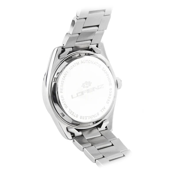Orologio uomo Lorenz Ginevra 030235CC automatico acciaio 39 mm quadrante nero