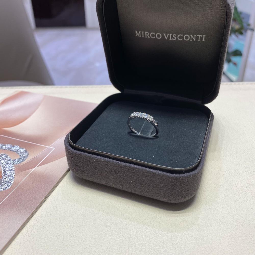 Anello Veretta con Diamanti 0,47 ct F VS in Oro Bianco 18kt – Mirco Visconti