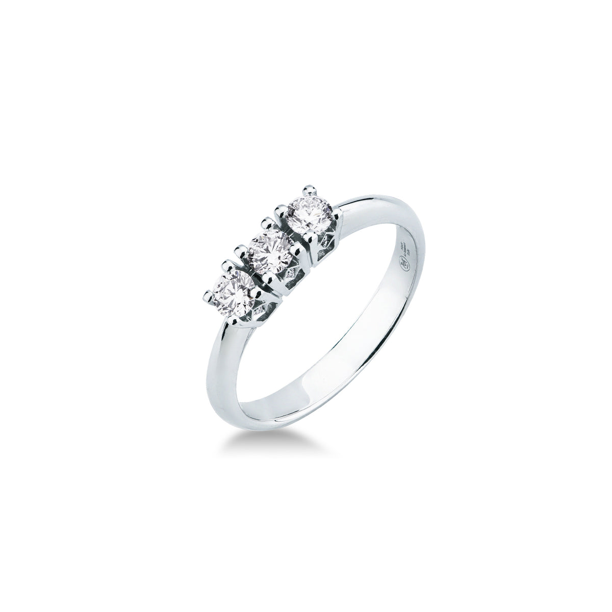 Anello Trilogy con Diamanti 0,40 ct F VS in Oro Bianco 18kt – Mirco Visconti
