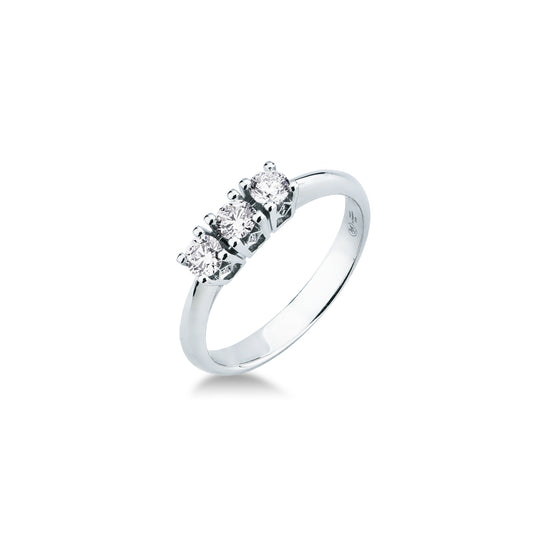 Anello Trilogy con Diamanti 0,40 ct F VS in Oro Bianco 18kt – Mirco Visconti