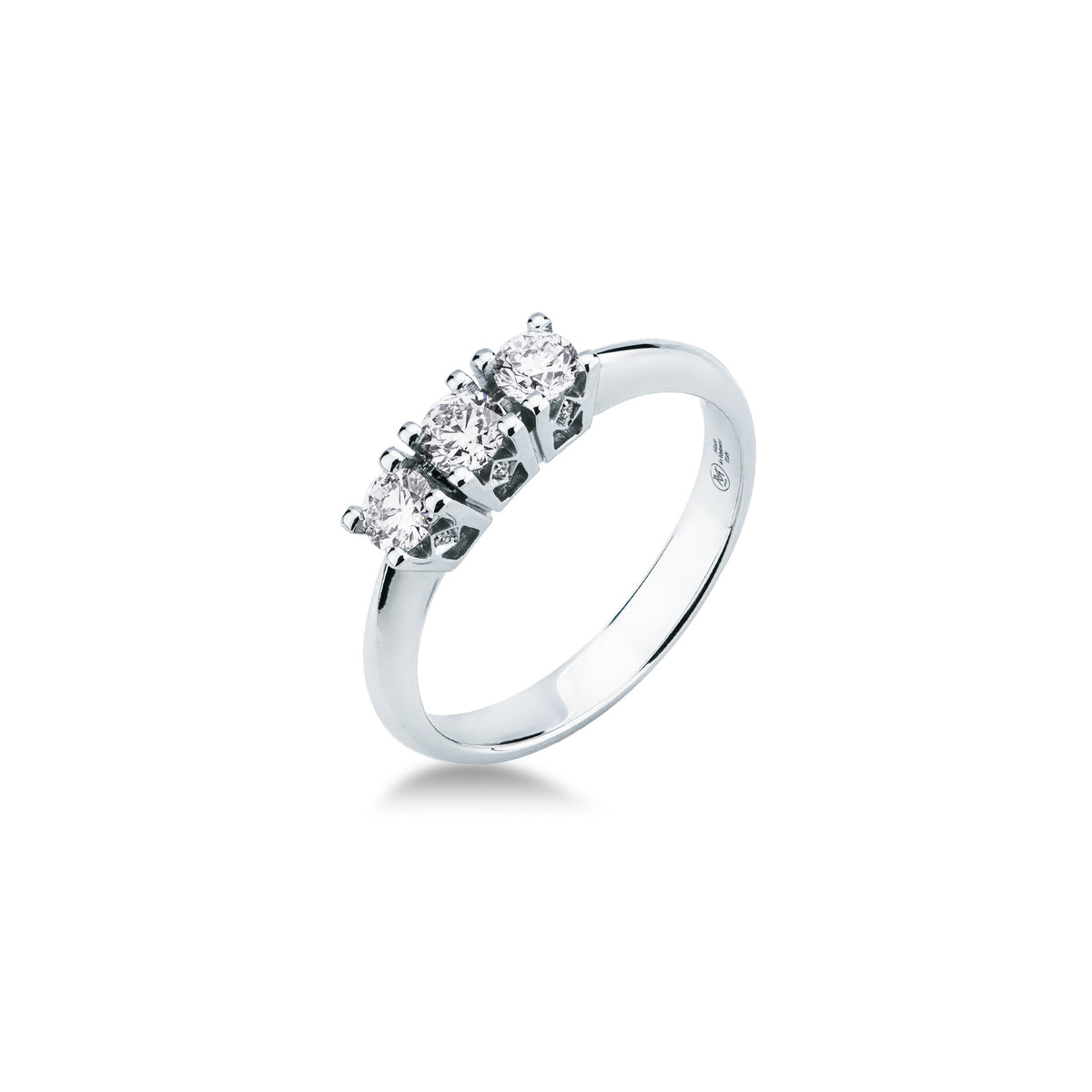 Anello Trilogy con Diamanti 0,50 ct G VS in Oro Bianco 18kt – Mirco Visconti
