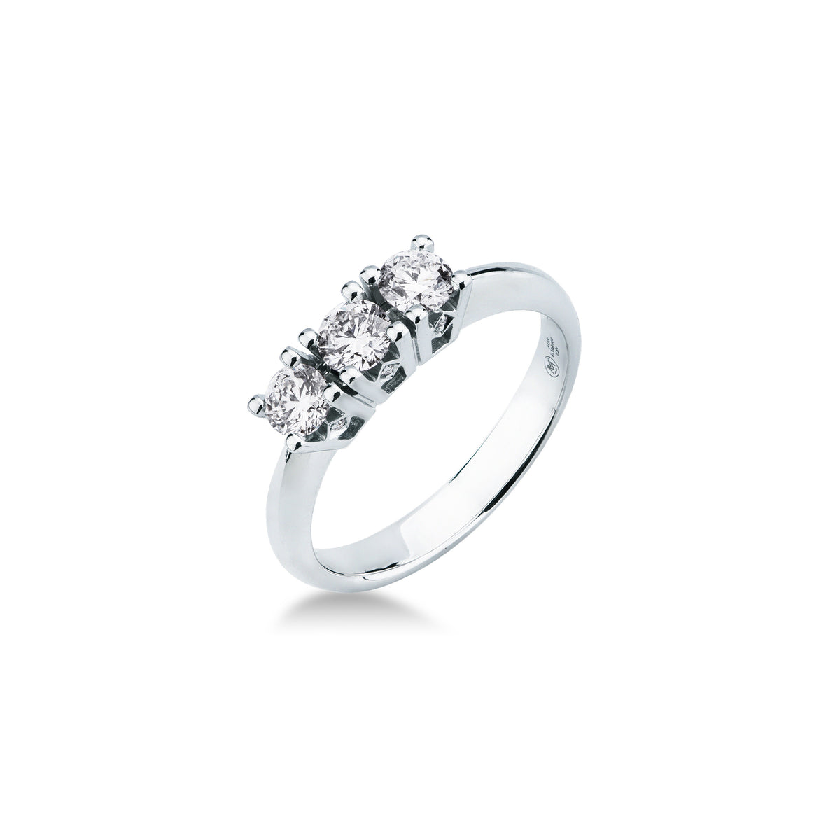 Anello Trilogy con Diamanti 0,67 ct G VS in Oro Bianco 18kt – Mirco Visconti