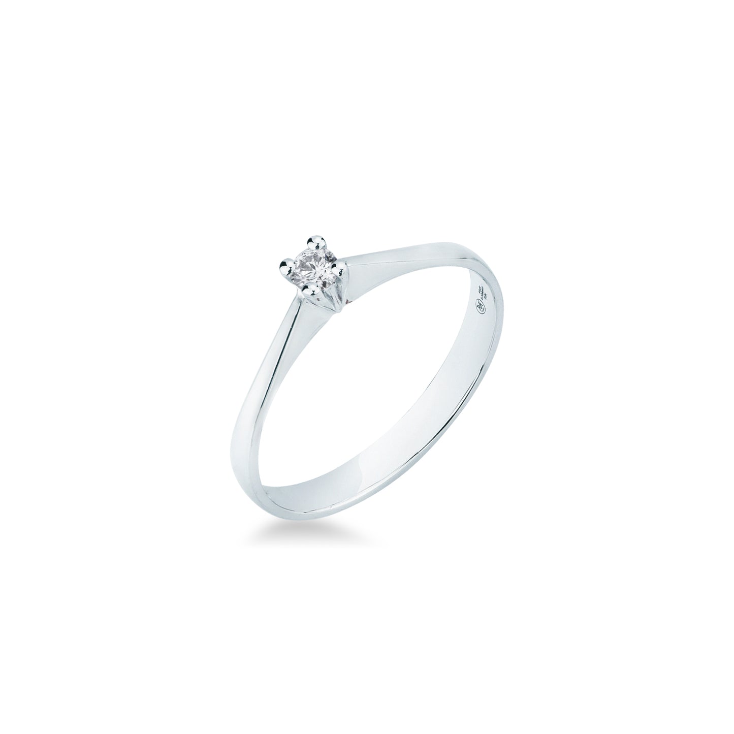 Anello Solitario con Diamante 0,08 ct G VS in Oro Bianco 18kt – Mirco Visconti