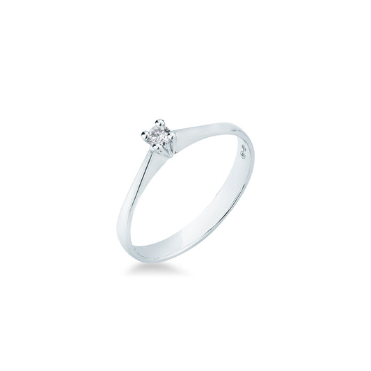 Anello Solitario con Diamante 0,08 ct G VS in Oro Bianco 18kt – Mirco Visconti
