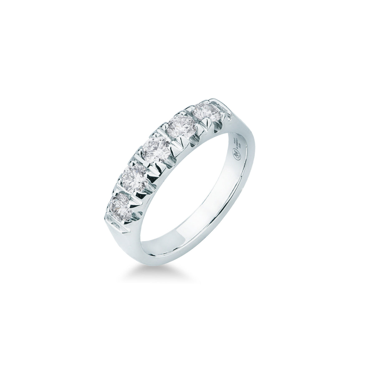 Anello Veretta con Diamanti in Oro Bianco 18kt – Mirco Visconti