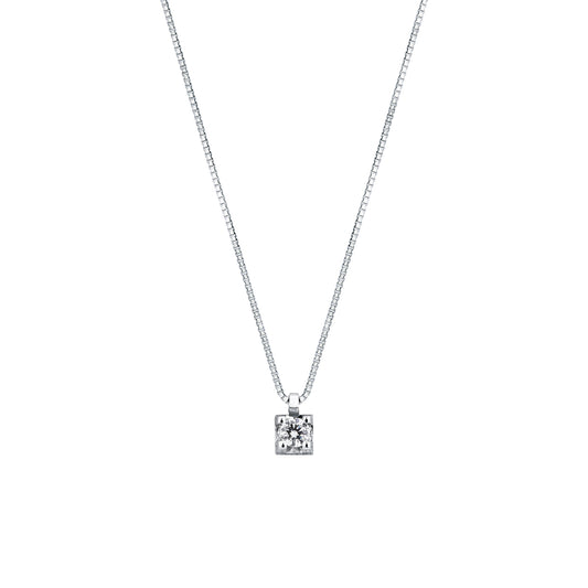 Collana Punto Luce con Diamante 0,13 ct F VS in Oro Bianco 18kt – Mirco Visconti