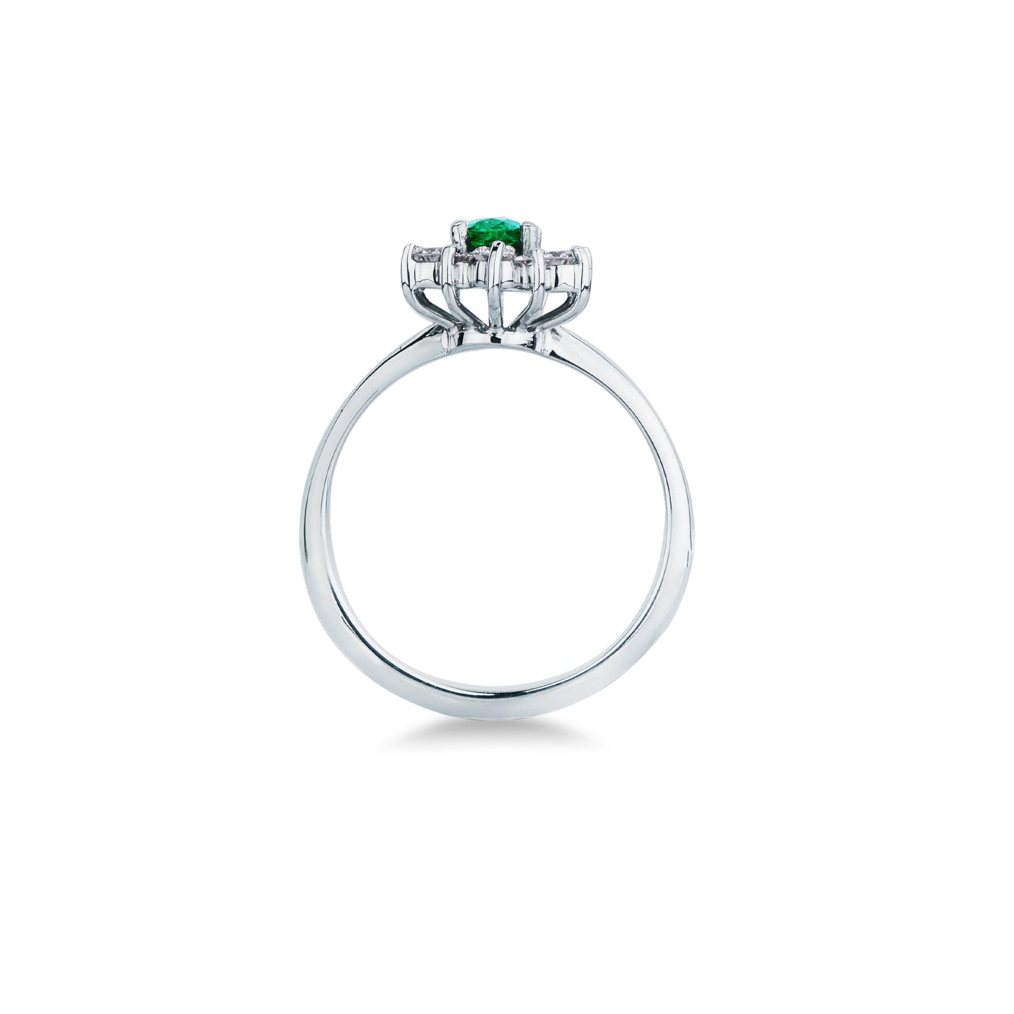 Anello con Smeraldo e Diamanti in Oro Bianco 18kt – Mirco Visconti