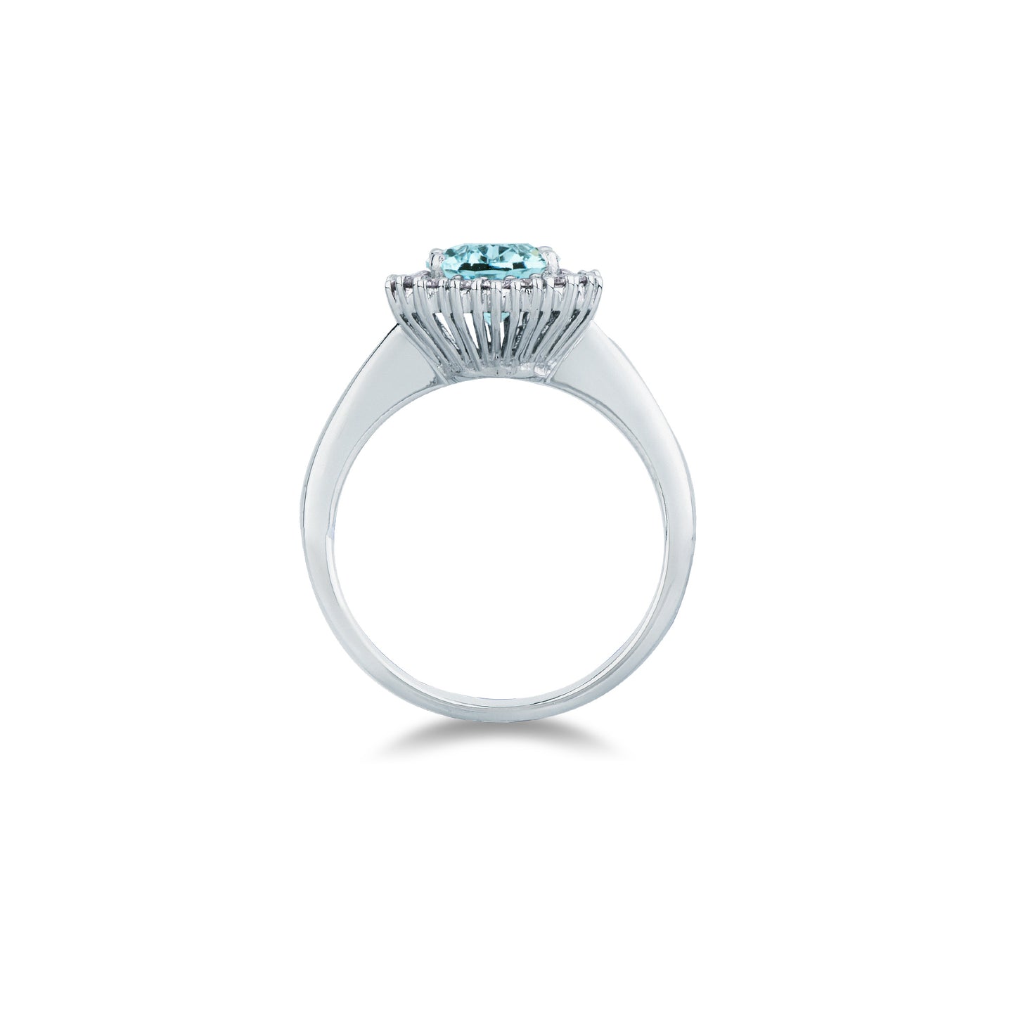 Anello con Acquamarina e Diamanti in Oro Bianco 18kt – Mirco Visconti