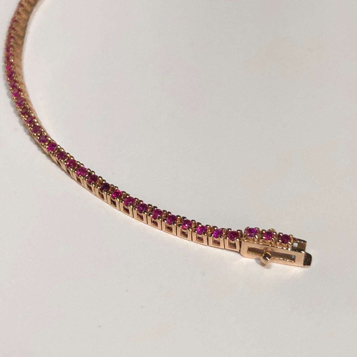 Bracciale Tennis con Rubini Naturali 1,60 ct in Oro Rosa 18kt – Karal