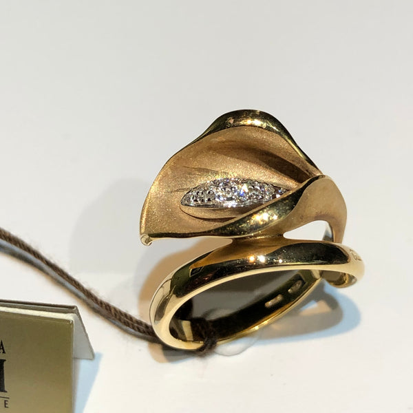 Anello Anna Maria Cammilli Calla in Oro Arancio 18kt con Diamanti 0,09 ct