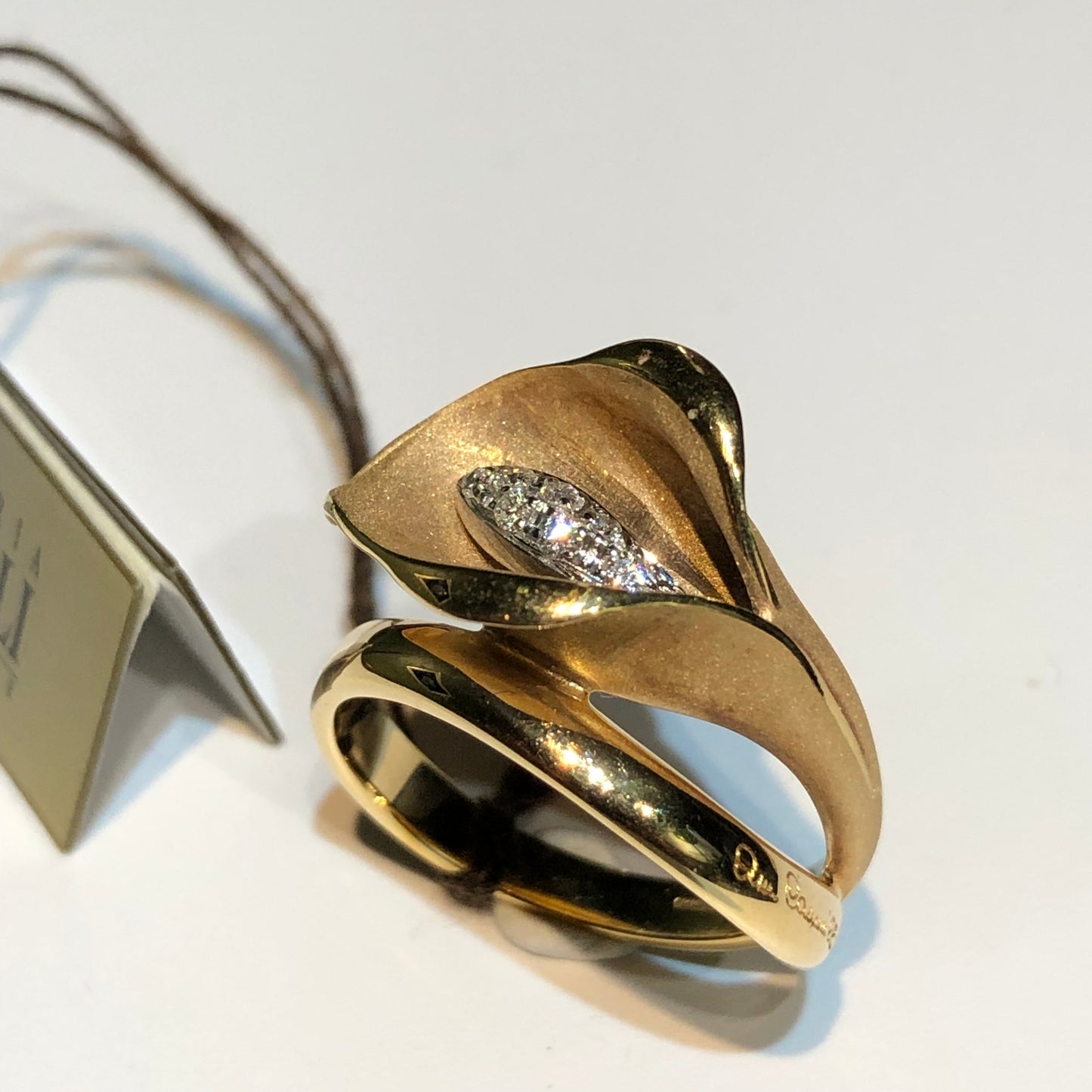 Anello Anna Maria Cammilli Calla in Oro Arancio 18kt con Diamanti 0,09 ct