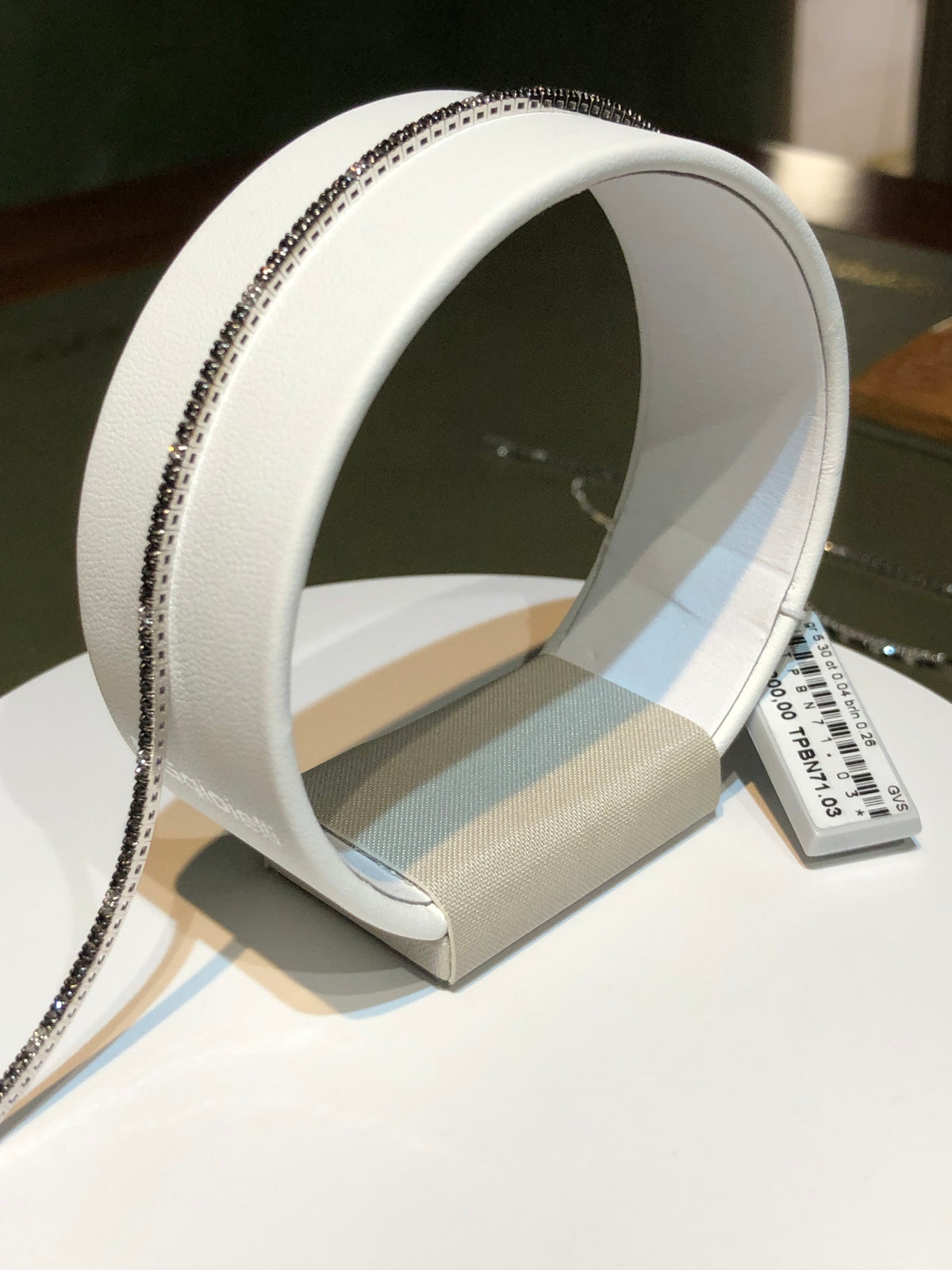 Crusado Bracciale Tennis In Oro Bianco E Diamanti Naturali Neri E Bianchi