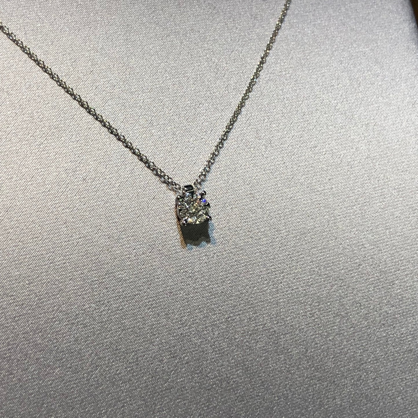Collana Punto Luce con Diamanti 0,17 ct G VS in Oro Bianco 18kt – Mirco Visconti