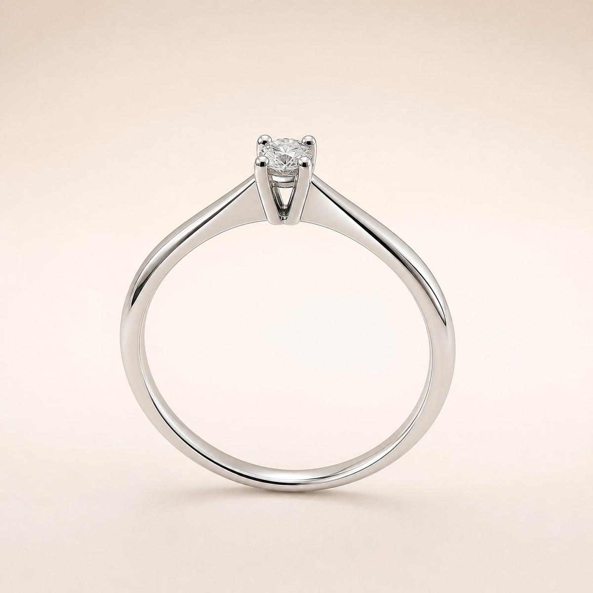 Anello Solitario con Diamante 0,13 ct G VS in Oro Bianco 18kt – Mirco Visconti (CP566/5)
