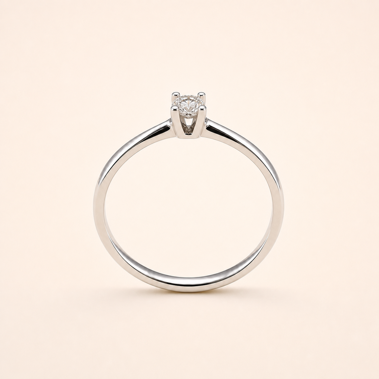 Anello Solitario con Diamante 0,09 ct G VS in Oro Bianco 18kt – Mirco Visconti (AL546/25)