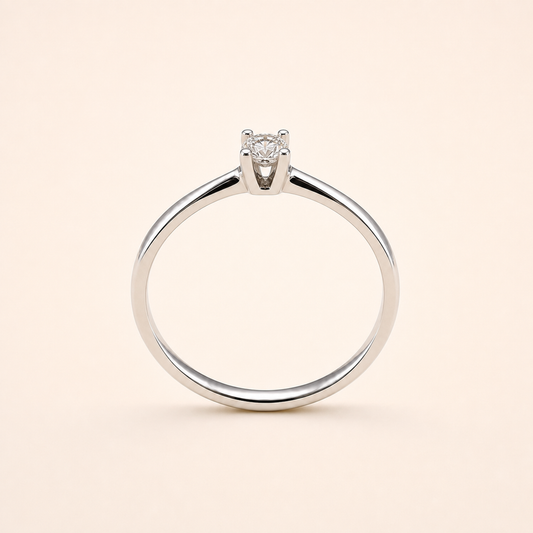 Anello Solitario con Diamante 0,09 ct G VS in Oro Bianco 18kt – Mirco Visconti (AL546/25)
