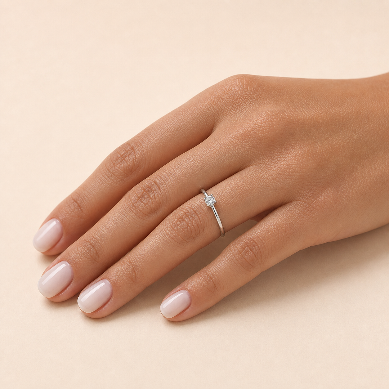 Anello Solitario con Diamante 0,19 ct D SI in Oro Bianco 18kt – Mirco Visconti (CP606/10)