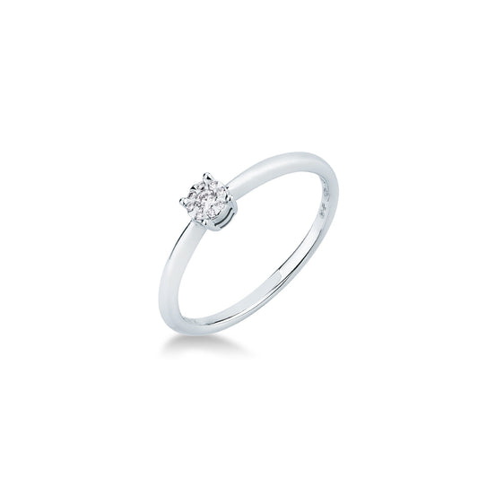 Anello con Diamante 0,05 ct in Oro Bianco 18kt – Mirco Visconti