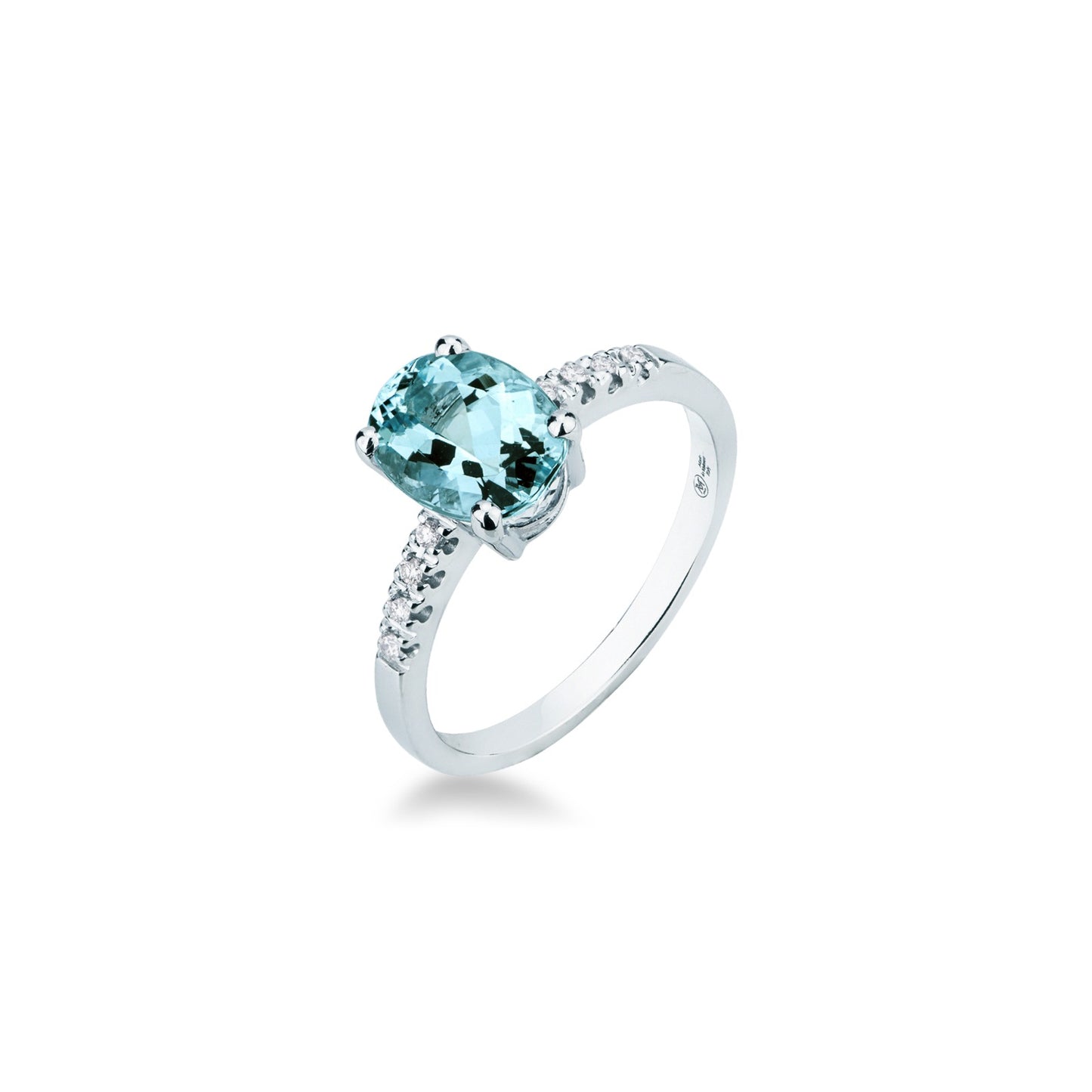 Anello con Acquamarina 1,75 ct e Diamanti 0,05 ct in Oro Bianco 18kt – Mirco Visconti (II9/20AC)