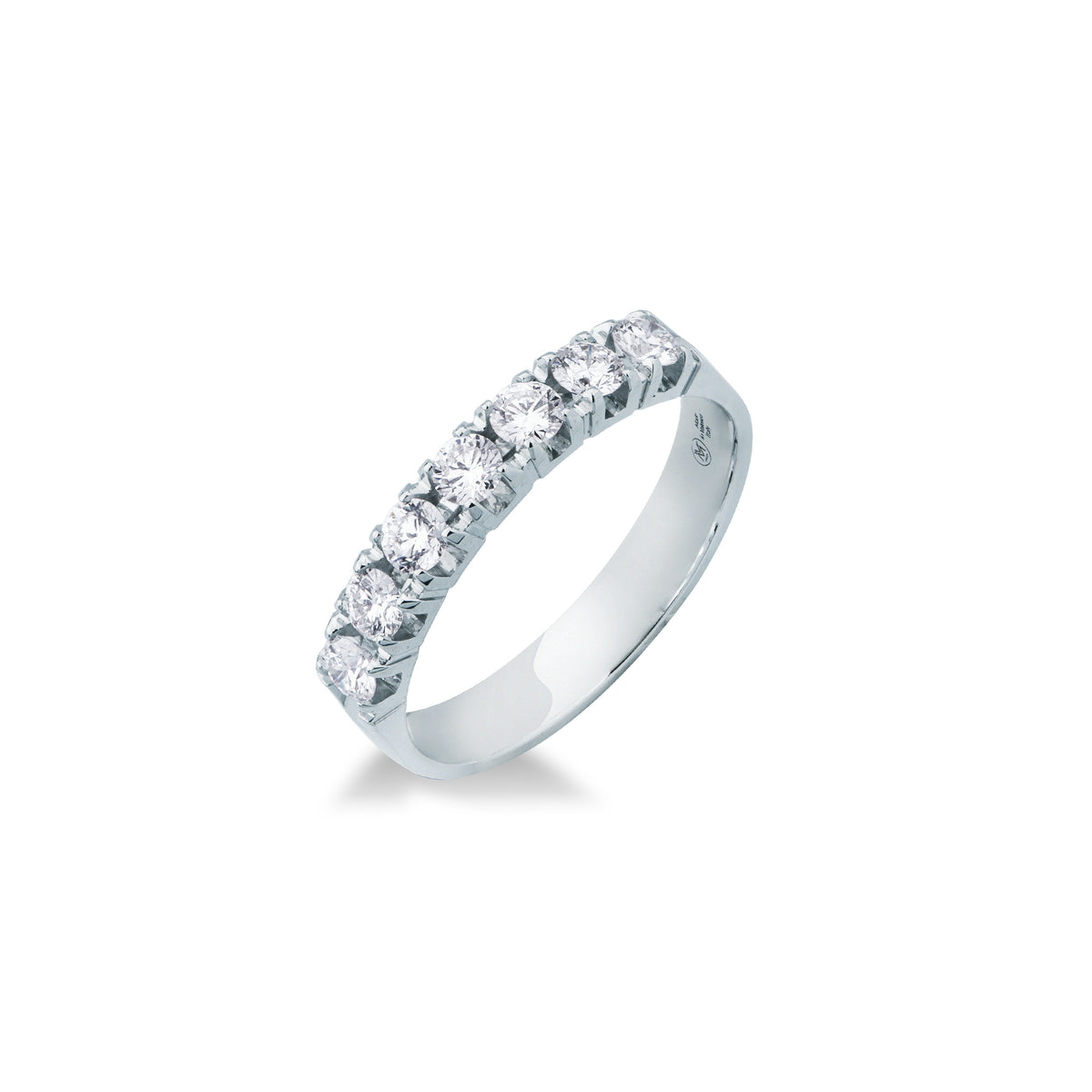 Anello Veretta con Diamanti in Oro Bianco 18kt – Mirco Visconti