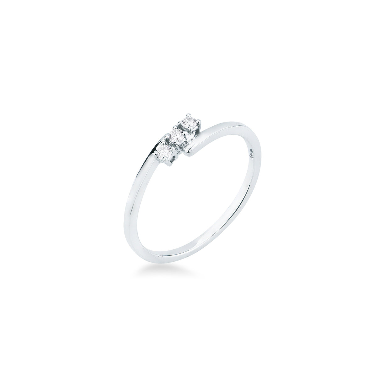 Anello Trilogy con Diamanti 0,09 ct G VS in Oro Bianco 18kt – Mirco Visconti (LF152)