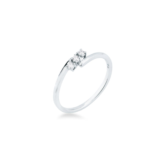 Anello Trilogy con Diamanti 0,09 ct G VS in Oro Bianco 18kt – Mirco Visconti (LF152)
