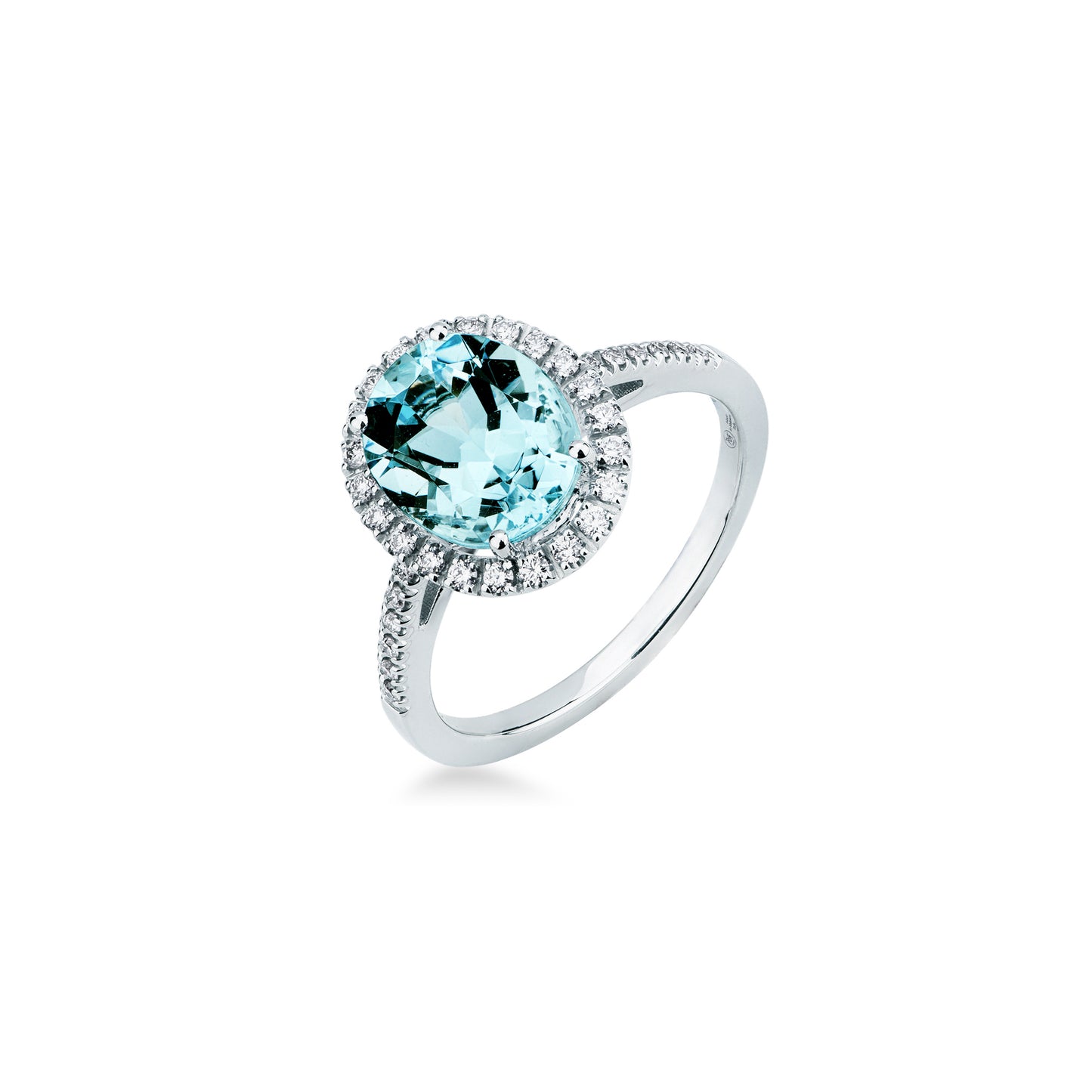 Anello con Acquamarina 2,06 ct e Diamanti 0,21 ct G VS in Oro Bianco 18kt – Mirco Visconti