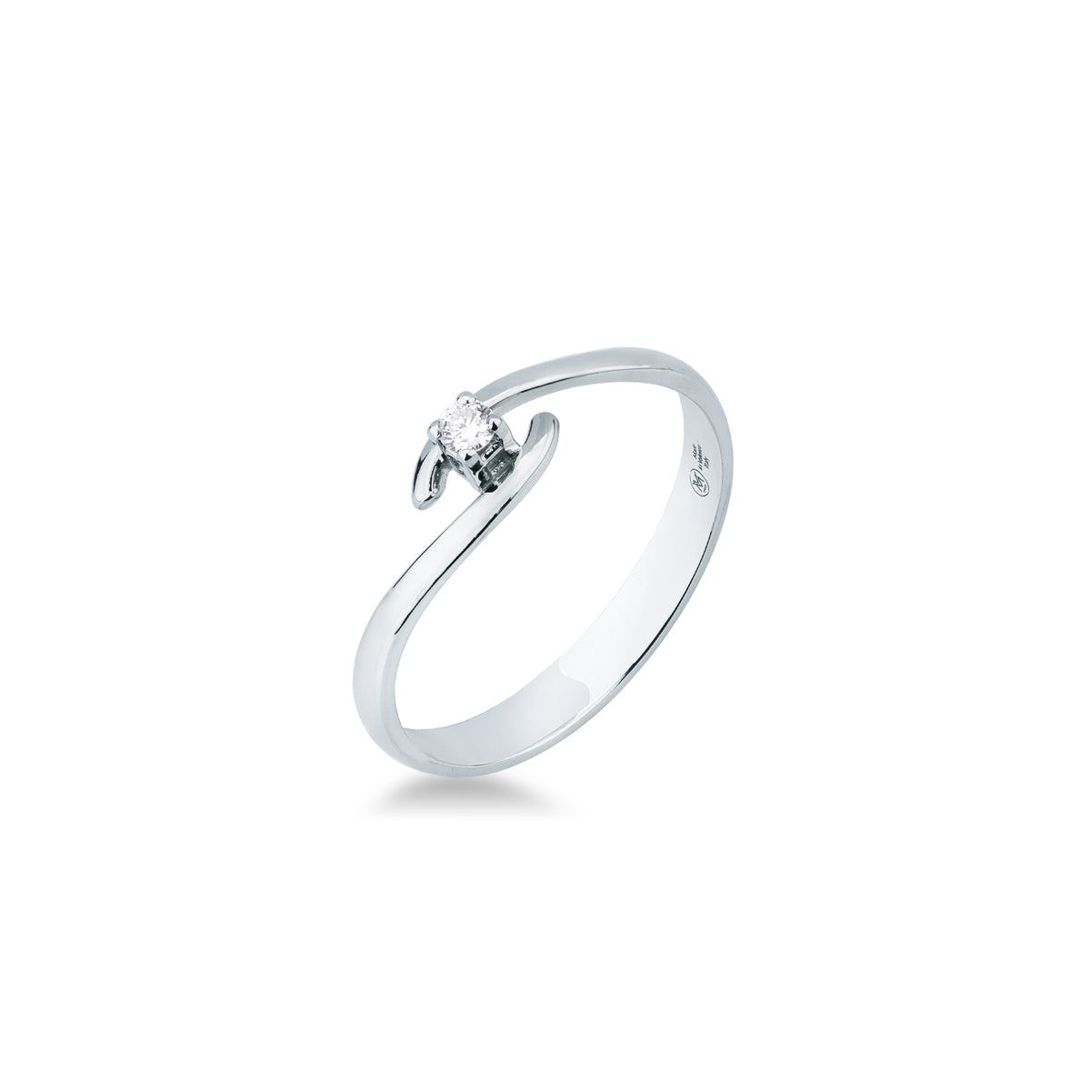 Anello Solitario con Diamante 0,04 ct G VS in Oro Bianco 18kt – Mirco Visconti