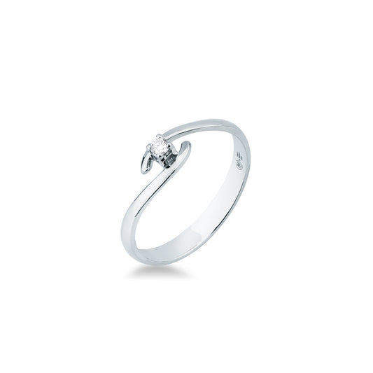 Anello Solitario con Diamante 0,04 ct G VS in Oro Bianco 18kt – Mirco Visconti