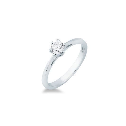 Anello Solitario con Diamante 0,35 ct D VS in Oro Bianco 18kt – Mirco Visconti