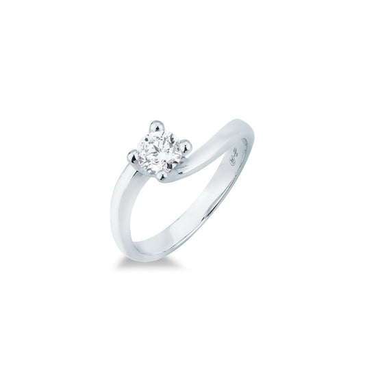 Anello Solitario con Diamante 0,50 ct G VS in Oro Bianco 18kt – Mirco Visconti