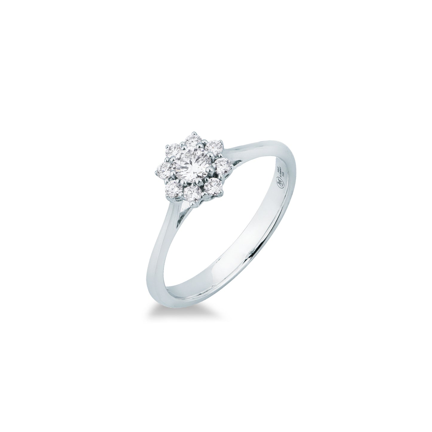 Anello Solitario con Diamanti in Oro Bianco 18kt – Mirco Visconti