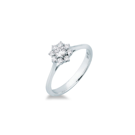 Anello Solitario con Diamanti in Oro Bianco 18kt – Mirco Visconti
