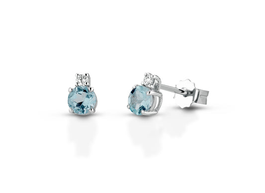 Orecchini con Topazio Azzurro 0,02 ct in Oro Bianco 18kt – PG Gioielli (ORFREEDOM/1)